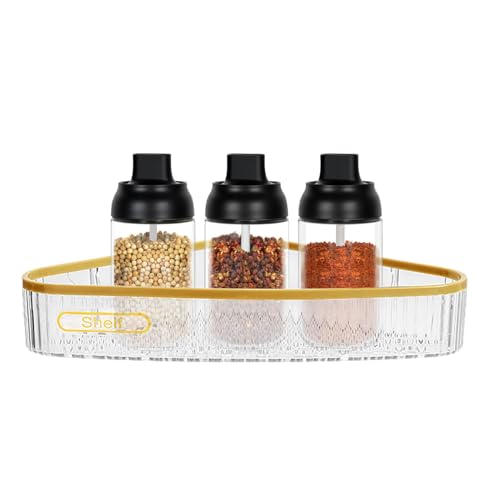 Generisch Estantería triangular para baño, estante de ducha de baldosas, base hueca, autoadhesiva, sin perforación, estantería de ducha triangular para especias