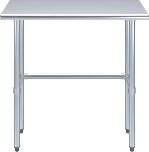 Image of 36 inchx14 inch Open Base Stainless Steel Work Table, NSF