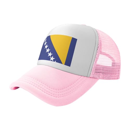 Drapeau de la Bosnie-Herzégovine - Casquette de baseball noire en maille imprimée - Convient pour le fitness, la randonnée et les voyages