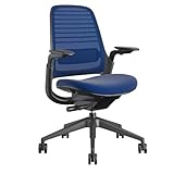 Steelcase Series 1 Office Chair - Ergonomic Work Chair with Wheels for Carpet - Helps Support Productivity - Weight-Activated Controls, Back & Arm Support - Easy Assembly - Royal Blue