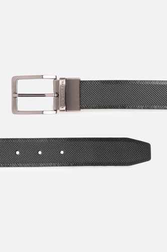 Image of Louis Philippe Men's 100% Italian Leather Brush Gun Metal Buckle Formal Reversible Belt