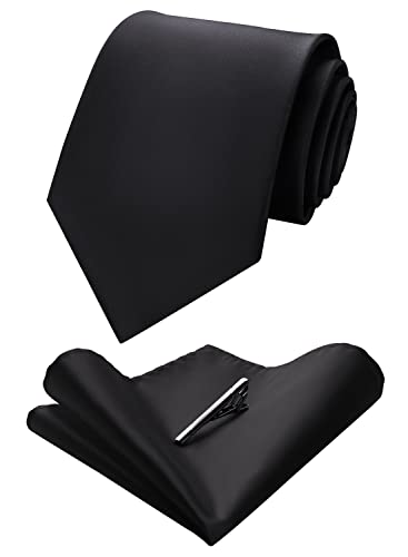 HISDERN Cravatte Uomo Nero Elegante Classico