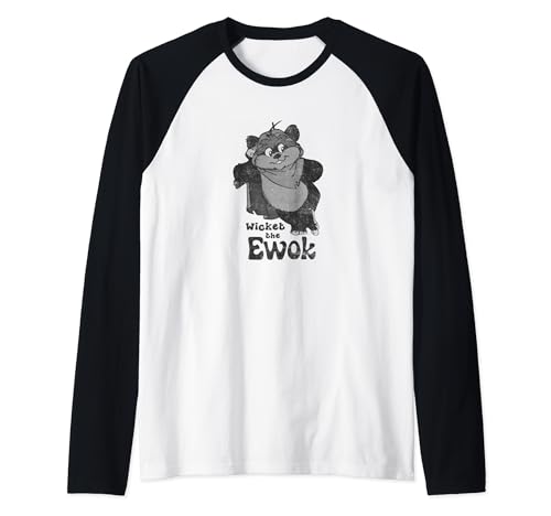 T-shirt Star Wars Wicket l'Ewok de style baseball rétro raglan