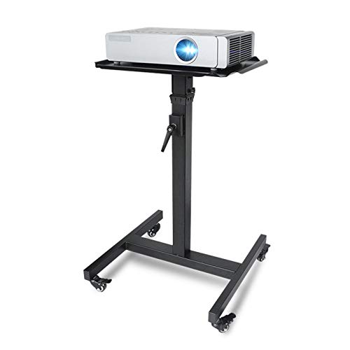 Support de trépied pour projecteur Support pour projecteur Mobile et Ordinateur Portable Noir, Chariot à roulettes avec Plateau, Robuste, Multifonction réglable en Hauteur pour ord