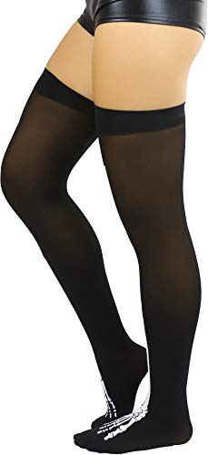Image of ToBeInStyle Women's Scary Skeleton Leg Bones Halloween Hosiery Tights & Thigh High Stockings