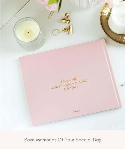 Lamare Wedding Guest Book - Elegant Guest Book Weddings Reception, Baby Shower, Polaroid Guest Book for Wedding and Special Events - 100 Blank Pages for Wedding Sign in and Photos
