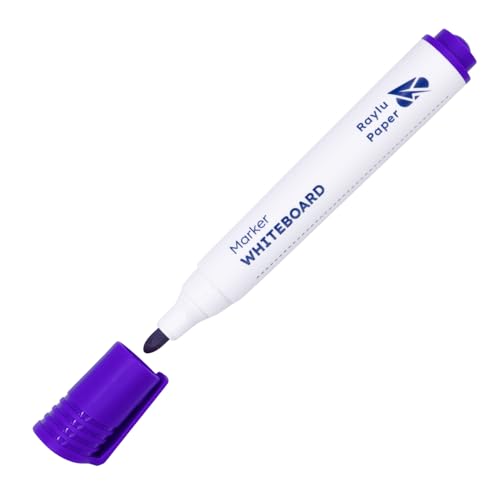Raylu Paper Feutre Effaçable pour Tableau Blanc Violet, Feutre Tableau Blanc à Pointe Ronde de 3 mm, Effaçable à Sec, Non Toxique, pour Tableau Magnétique...