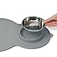 Catit Silikonmatte in Erdnussform, wasserdichte Unterlage für Trinkbrunnen, 46 x 29cm, grau