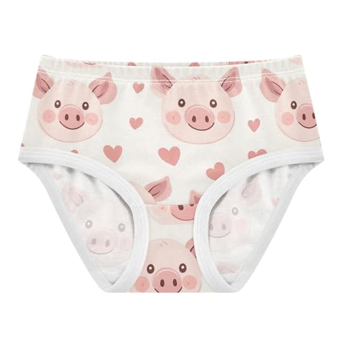 Wusikd Cute Pig Face Girls' Underwear Cotton Pink Girls Briefs Soft Toddler Underwear 2T