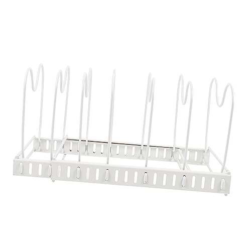 OUNONA Telescopic Pot Lid Stand Rack Sturdy Metal Holder for Kitchen Organization and Design for Space Saving Storage of Pots and Pans Easy to Use and Maintain