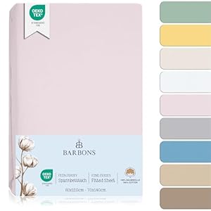 Barbons Rosa Feinjersey Baby Spannbetttuch 60x120/70x140