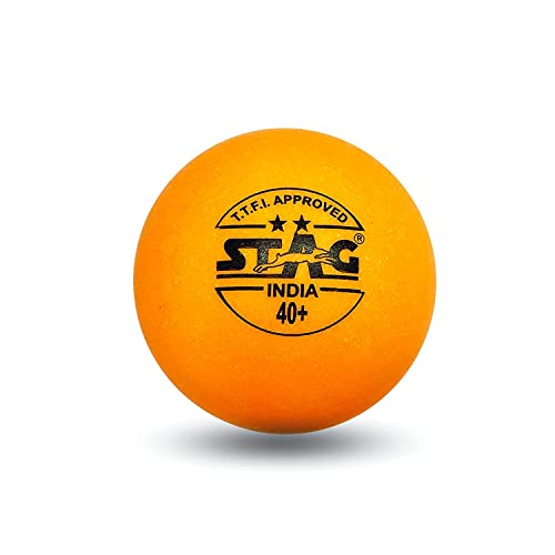 Image of Stag New 2 Star Orange Table Tennis (T.T) Balls| Advanced High Performance 40+mm Ping Pong Balls for Training, Tournaments and Recreational Play| Durable for Indoor /Outdoor Game - Orange balls Pack of 60