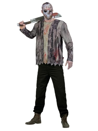 Smiffys Men Freitag der 13., Jason Voorhees Kostüm Friday the 13th, Jason Voorhees Costume (pack of 1)