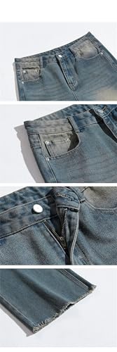 Men's Washed Denim Pants Loose Pants Straight Leg Trousers Jeans2