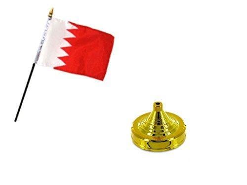 Bahrain 4"x6" Flag Desk Set Gold Base (single)