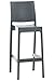 Sgabello Bar Maya Impilabile In Polipropilene I Sgabello Outdoor Con Schienale I Sedia Sgabello Alta In Plastica Alt. 75 CM, Colore:grigio scuro