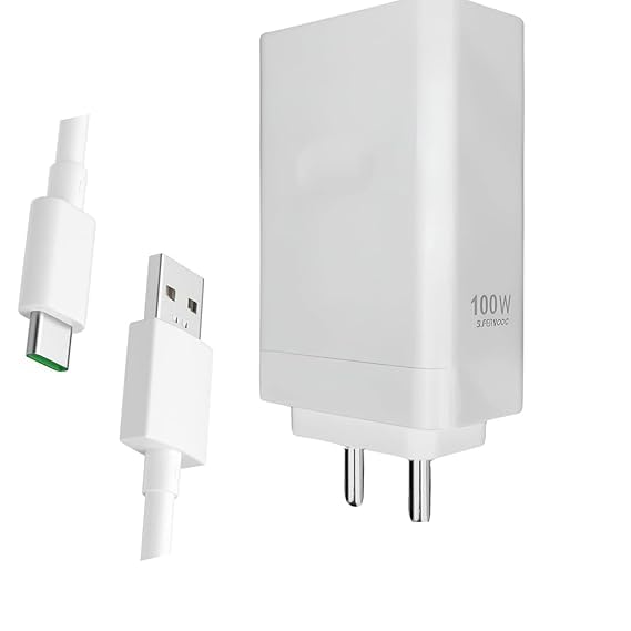 Image of Charger Original Fast SuperVOOC 100W Adapter with USB to Type C Cable Compatible for A77 /A78 /F23 Pro 5G /F23 5G /F21s Pro 5G /Reno 10 /Reno 10 pro /reno10 pro plus /reno9 /reno 9 pro (DP157)
