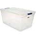 Rubbermaid 3Q35-00-CLMCB Clever Store Latching Storage Tote Container 95-quart Blue Handle