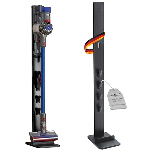 PureMounts PM-VAC-00, stojak do odkurzania Dyson V6 Pro, V7, V8, Cyclone Fluffy/Absolute, V10 Total Clean, napęd momentu obrotowego i V11 Animal, V12 Slim Absolute, V15 Detect Absolute, czarny