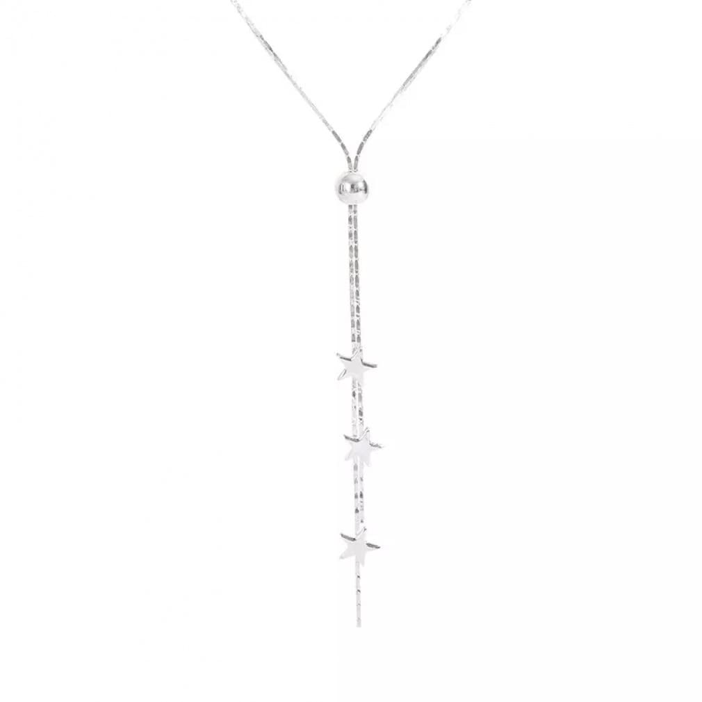 Colliers d'étoiles 925 anti-ternissement longue chaîne pull d'hiver - 5