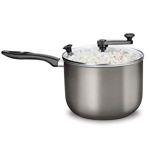 MTA PIPOQUEIRA COM TAMPA DE VIDRO VERSATIL N°22/3,6L - DE ALUMINIO COM ANTIADERENTE COR GRAFITE