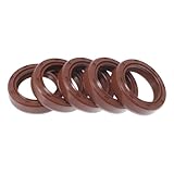 HEROFFIX Universelle Öldichtung TC Doppellippe mit Stahlfeder Dichtungsring Rotierende Wellendichtung 25x35x8mm Hochdruck FKM Gummi Braun 5 Stück