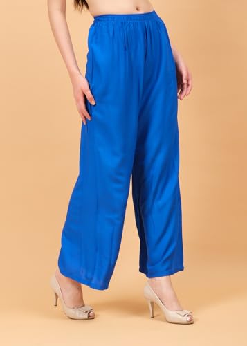 Image of Go Gazab - Stylish Women's Palazzo: Trendy Rayon Solid Color Ethnic Wear Palazzo