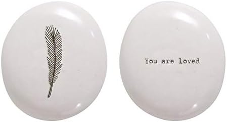 East of India 'You are Loved' Porcelain Pebble Hanging Ornament