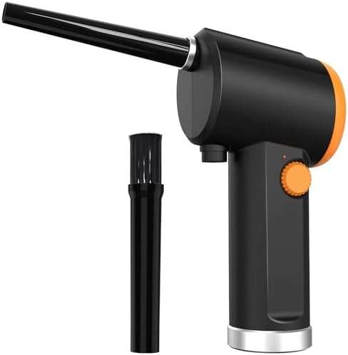 Cordless Air Duster for Computer Keyboard Cleaning with 2.47oz Blowing, 3hrs Rechargeable Battery Powered Compressed Air Cans with Stepless Speed, Type-C Fast Charge, Reusable Duster Replaces