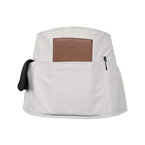 Gnegni 3 Pockets Waist Apron-Waitress Waiter Server Apron Short Half Uniform Apron Light Gray #TOP1