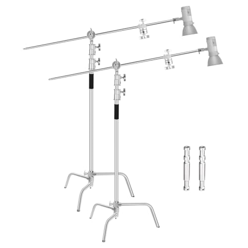 Image of EMART 10ft Heavy Duty C Stand with Boom Arm 100% Stainless Steel-2 Pack