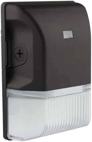 Nuvo 65/747 20W Outdoor LED Small Wall Pack, Dusk to Dawn, CCT-Selectable 3000K/4000K/5000K, Black