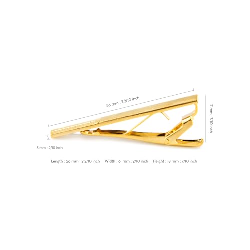Image of Wynameleri Fashion Tie Pin Gold Plated with Rhinestones for Men in Gift Box