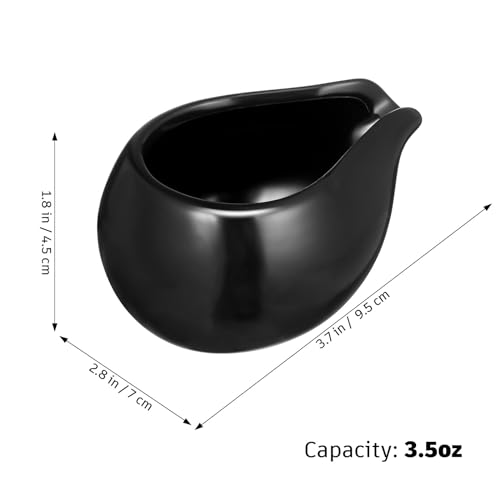 Pots à lait en céramique noirs pour mini pichet à sauce de table bistrot - 3