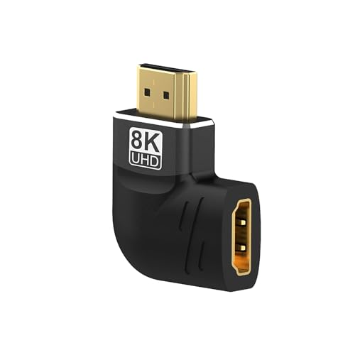 日本の中小企業 MSL FORCE 変換アダプタ HDMI 2.1 48Gbps 8K@60Hz 4K@120Hz オスtoオス オスtoメス 90度 27...