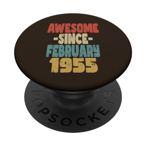 1955 cumpleaños vintage retro impresionante desde febrero de 1955 PopSockets PopGrip Intercambiable