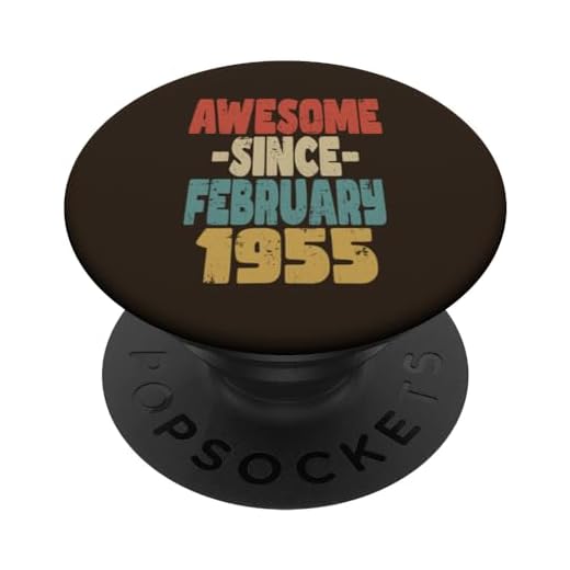 1955 cumpleaños vintage retro impresionante desde febrero de 1955 PopSockets PopGrip Intercambiable