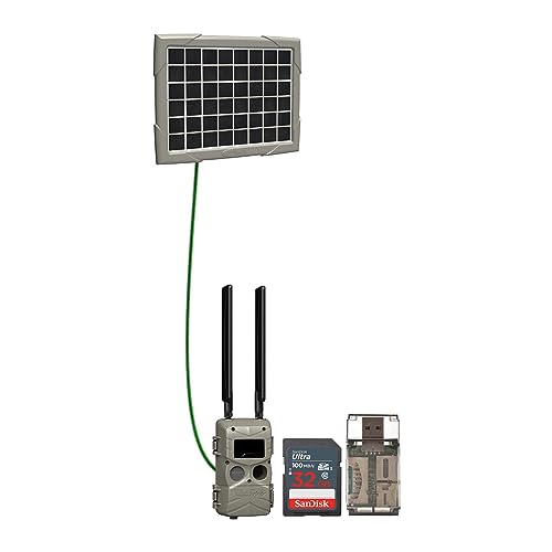 Cuddeback Tracks Cellular Low-Glow Camera - Remote Wildlife Monitoring & Surveillance Trail Cam for Hunters & Nature Enthusiasts Bundle with 32GB Memory Card and Accessories (4 Items) - Cuddeback