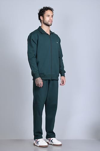 Image of SANE ORIGINALS Winter Fleece Tracksuit with Zip for Men || Full Zipper Sweatshirt and Pajama Set for Men