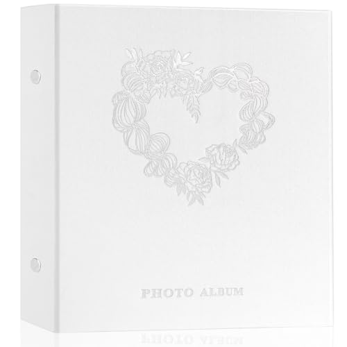 Miaikoe Photo Album 6x4 Slip in, Linen 1000 Pockets Photo Albums Holds 1000 Horizontal and Vertical 10x15cm Photos for Family Wedding Anniversary (White)