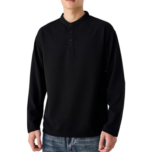 Pullover tee shirt idéal pour le printemps avec manches longues et col Henley