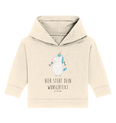 Mr. & Mrs. Panda 12. - 18. Monat Personalisierter Baby Hoodie Einhorn Fitness - Personalisierte Geschenke, Diät, Einhorn Deko, Abnehmen, Pegasus,
