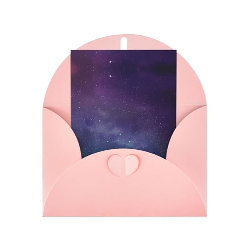 Tarjeta de felicitación rosa – Universo con estrellas y galaxia interestelar impresión en blanco tarjeta bendecida para cumpleaños, boda, día de San Valentín e invitación a fiesta