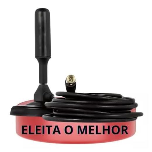 Antena Digital 5 METROS Para Tv HDTV/UHF/VHF e FM Base Imã A Prova D´água Interna e Externa Digital QH Shopp