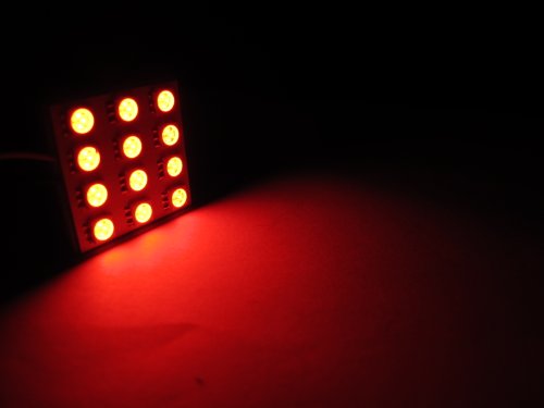 SMD 5050 12 LED Car Interior Red Light Bulb (Come with 3 Universal Adapters)
