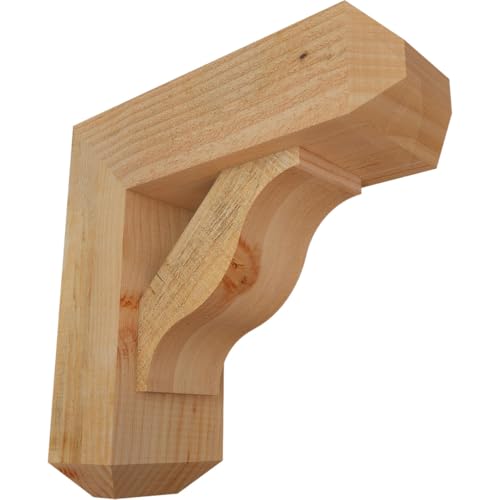 6"W x 16"D x 16"H Funston Craftsman Rough Sawn Bracket w/Offset Brace, Douglas Fir