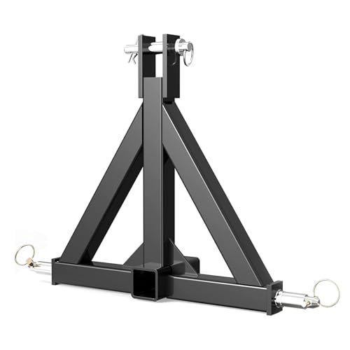 FAYUWUOX 3 Point Trailer Hitch for 1 with 2” Receiver, 3 Pt Hitch Adapter for Towing & Lifting, Carbon Steel Construction for Kubota, John Deere, BX, LM25H, WLM Tractor, NorTrac, Yanmar, Kioti, Cat