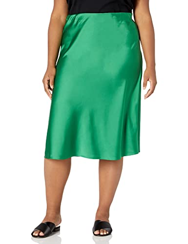 The Drop Women's Maya Silky Slip Skirt, Emerald Green, M #TOP3
