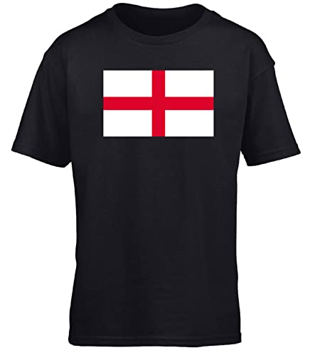 Image of Hippowarehouse England Flag - World Cup Kids Children's Short Sleeve t-Shirt Black