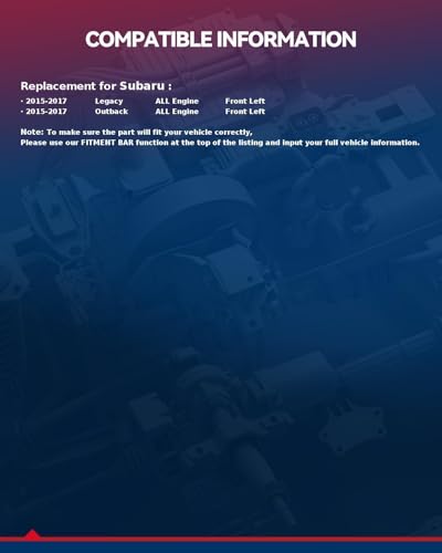 Image of KAX Front Left Power Window Regulator w /Motor Fit for Outback 2015-2017 | for Subaru Legacy 2015-2017 Front Left Driver Side 741-054 Power Window Lifter Replaces 61041AL05A